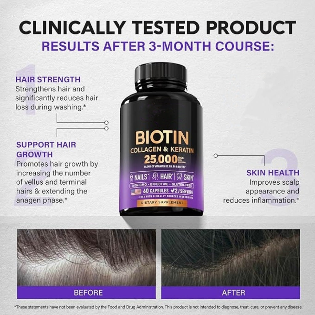 Biotin Hair Growth Supplement Capsules